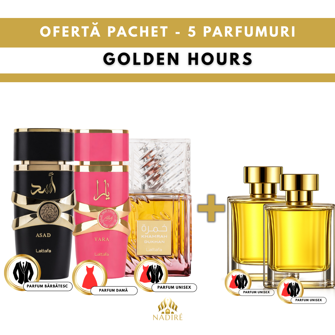 3 + 2 GRATIS – Yara Candy, Asad & Khamrah Dukhan Lattafa + 2 Parfumuri Cadou